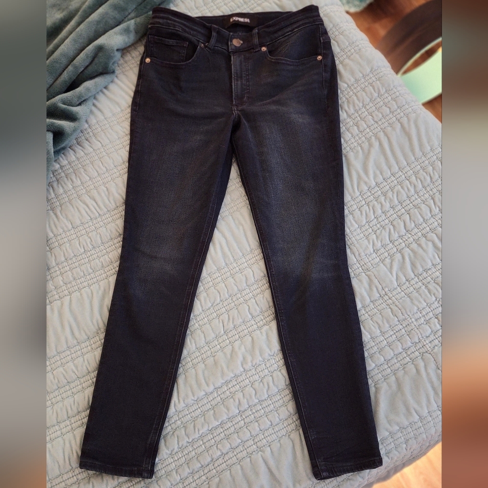 Express Women's Skinny Jeans - Midnight Blue